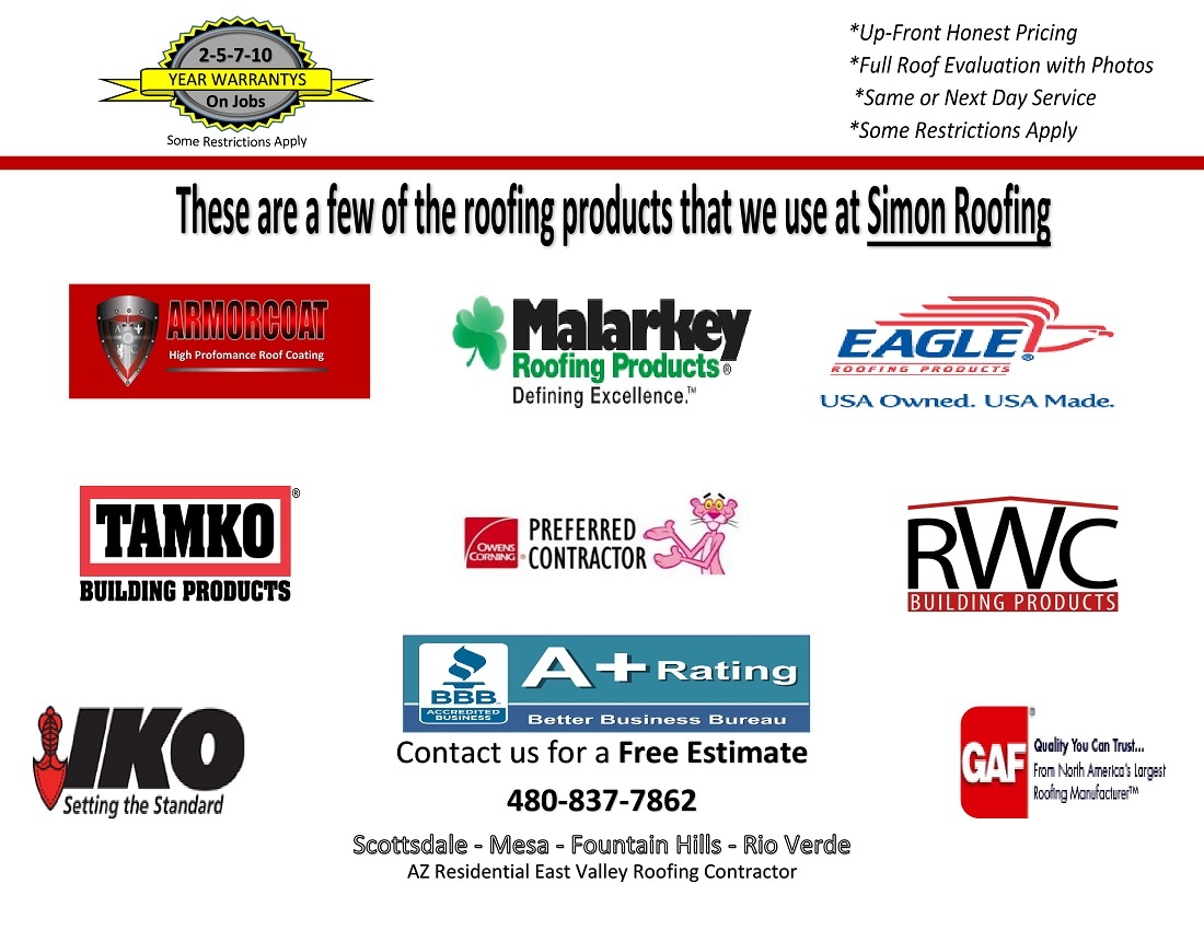 What Roofing Materials We Use - Simon Roofing